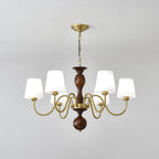 Lustra Chandelier Brass Wood Rustic Vintage