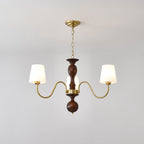 Lustra Chandelier Brass Wood Rustic Vintage