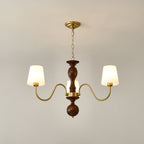 Lustra Chandelier Brass Wood Rustic Vintage