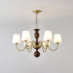 Lustra Chandelier Brass Wood Rustic Vintage
