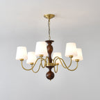 Lustra Chandelier Brass Wood Rustic Vintage