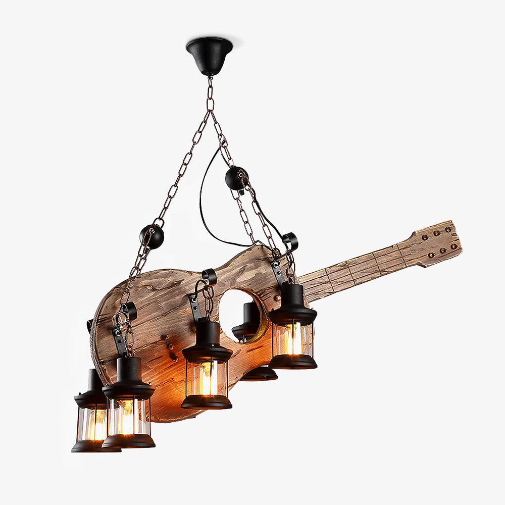 Lustra Pendant Lamp Guitar Rustic Wood Vintage