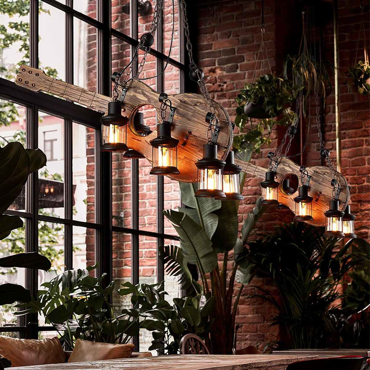 Lustra Pendant Lamp Guitar Rustic Wood Vintage