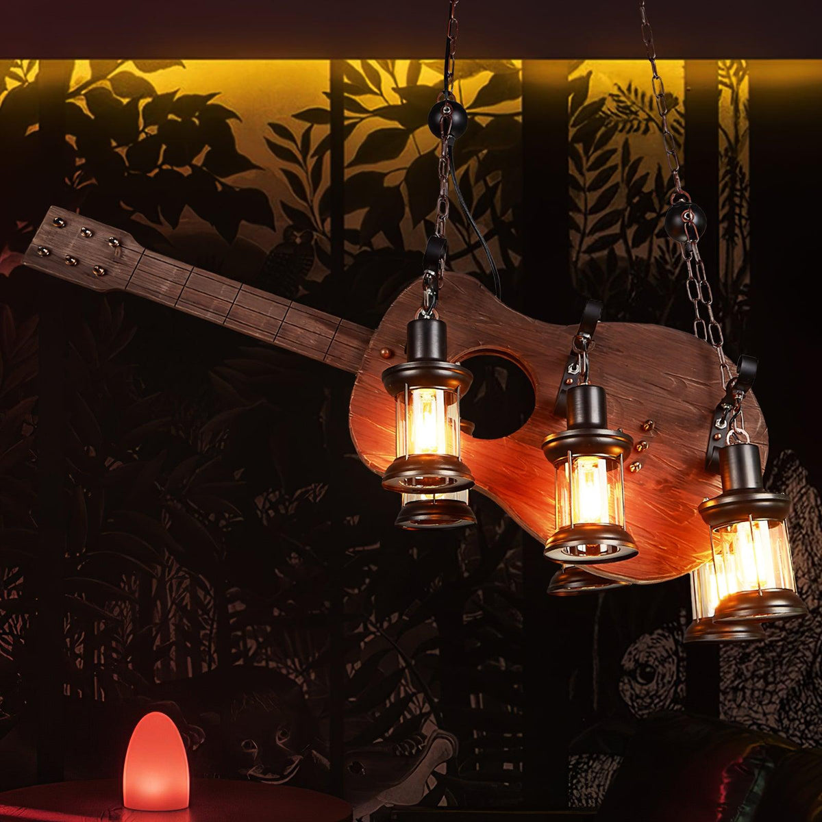 Lustra Pendant Lamp Guitar Rustic Wood Vintage