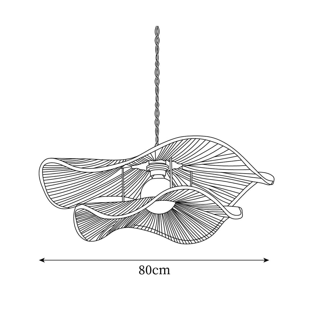 Ondra Wave Rattan Pendant Light