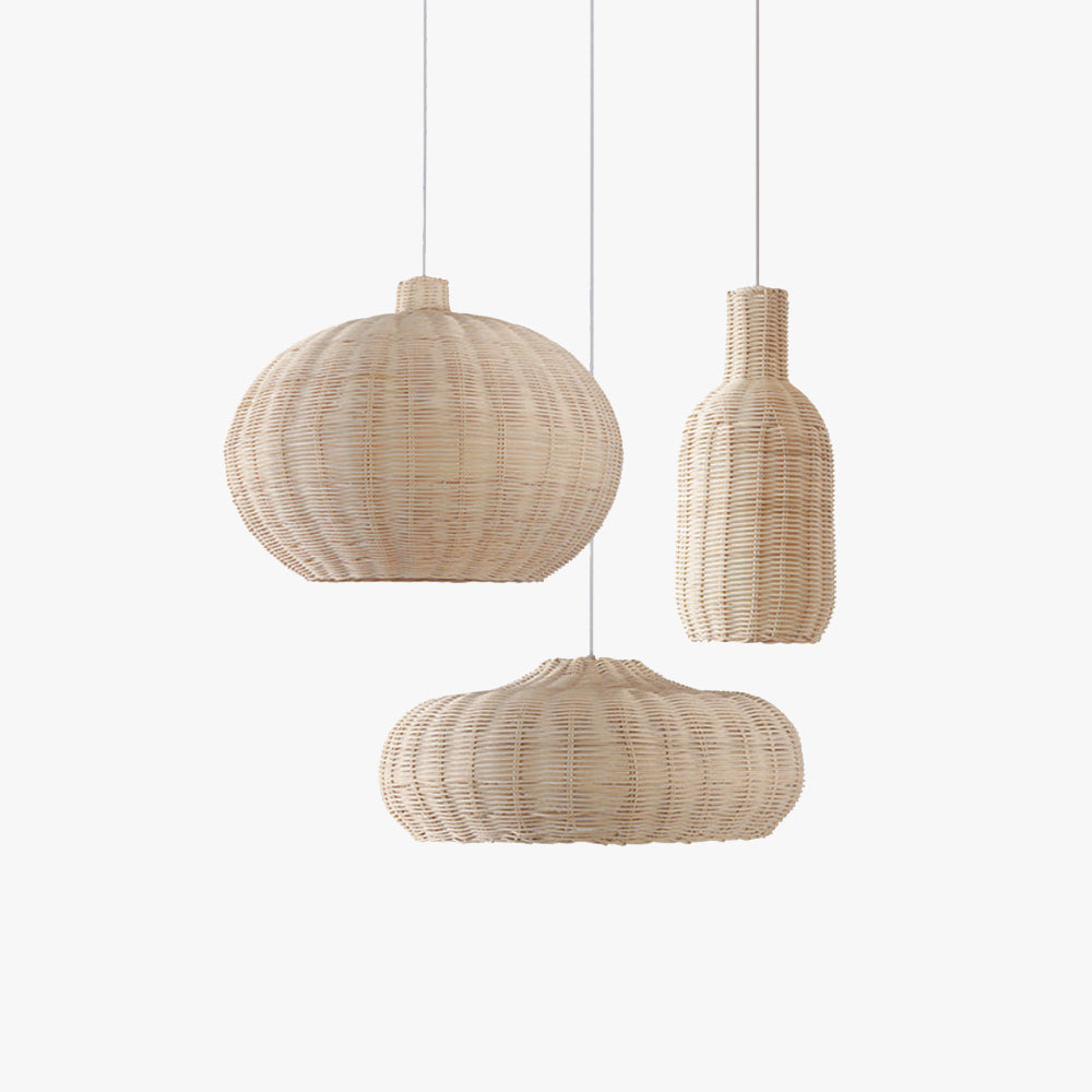Ritta Nordic Japanese Pendant Light  Rattan Bedroom Dining Room