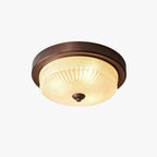 Silva Vintage Round Flush Mount Ceiling Light Glass Bedroom