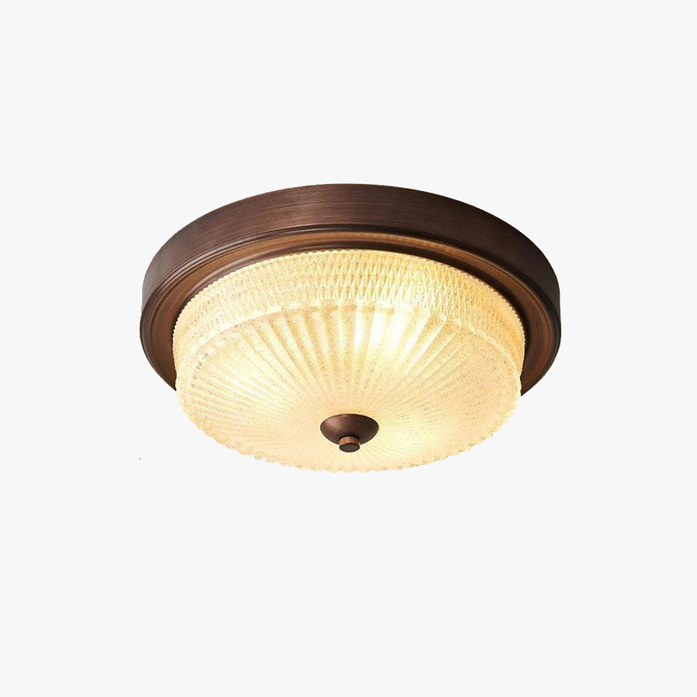 Silva Vintage Round Flush Mount Ceiling Light Glass Bedroom