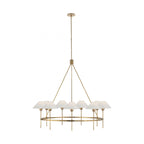 Hackney Vintage Industrial Large Brass Fabric Chandelier