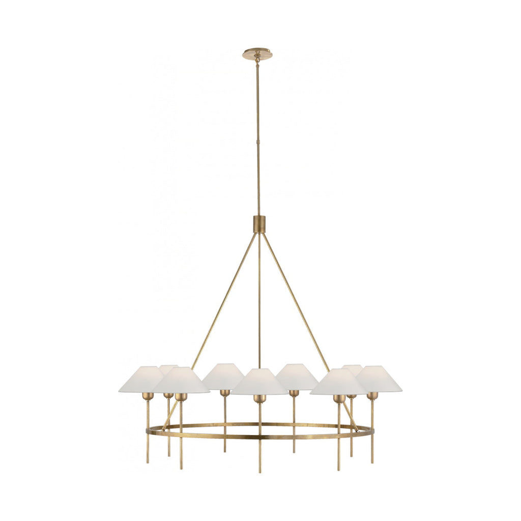 Hackney Vintage Industrial Large Brass Fabric Chandelier