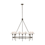 Hackney Vintage Industrial Large Brass Fabric Chandelier
