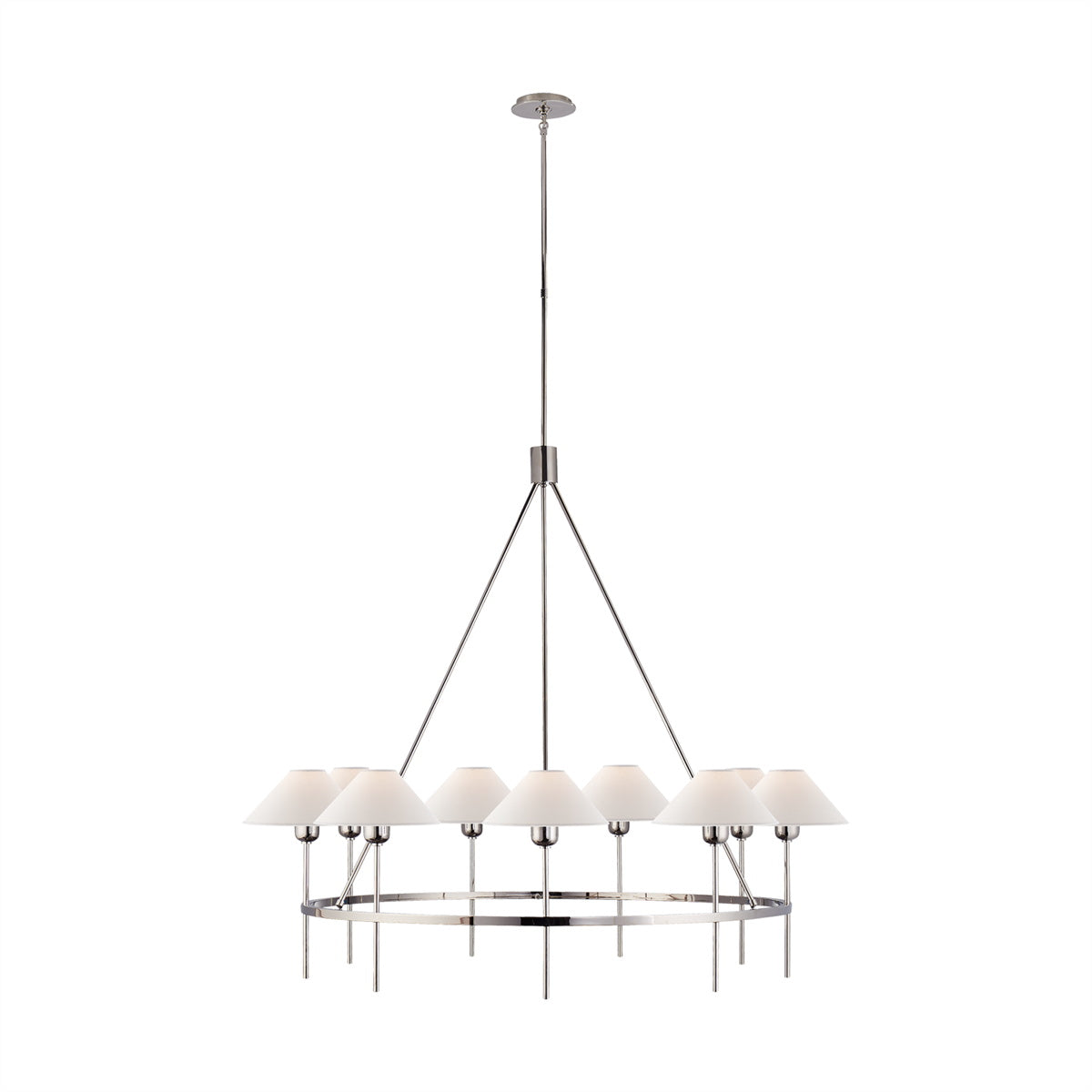 Hackney Vintage Industrial Large Brass Fabric Chandelier