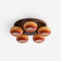 Aurevo 5-Light Amber Glass Flush Mount Ceiling Light