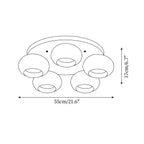 Aurevo 5-Light Amber Glass Flush Mount Ceiling Light