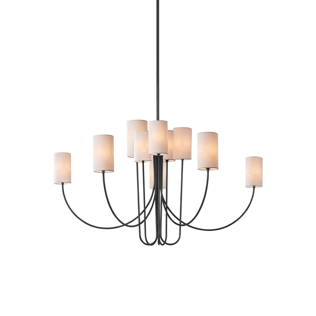 Asolira Vintage Industrial Black Fabric Chandelier