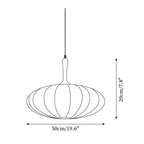 Hashira Fabric Pendant Lamp Oval Mid Century