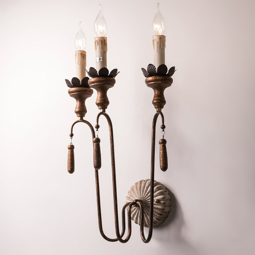 Avelaris Vintage Industrial Wooden Wall Lamp