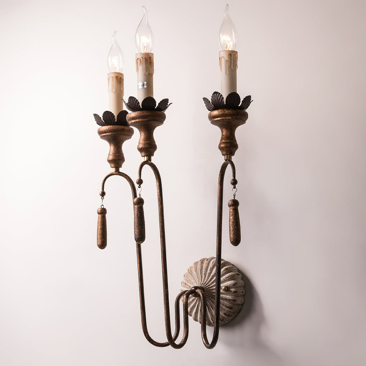 Avelaris Vintage Industrial Wooden Wall Lamp