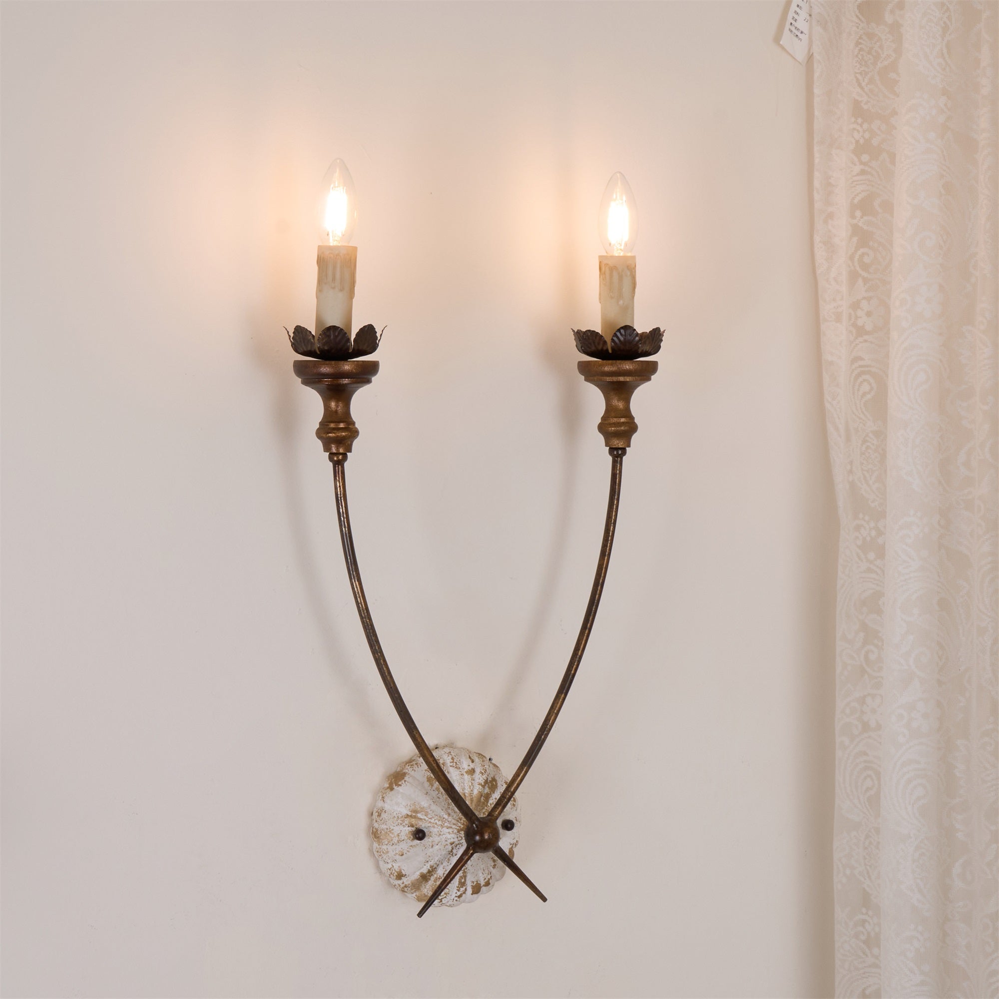 Catalos Vintage Industrial Wooden Wall Lamp