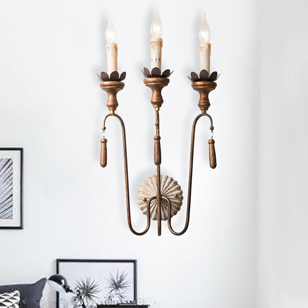 Avelaris Vintage Industrial Wooden Wall Lamp