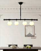 Hayes Chandelier Wood Linear Glass Globes