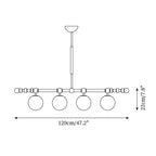 Hayes Chandelier Wood Linear Glass Globes