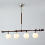 Hayes Chandelier Wood Linear Glass Globes