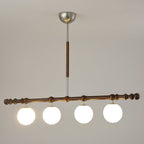 Hayes Chandelier Wood Linear Glass Globes