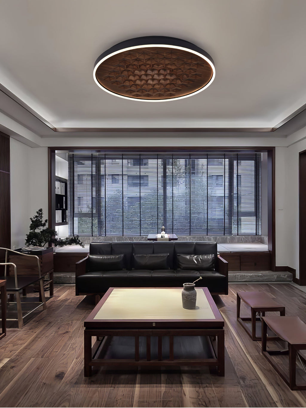 Cevynira Textured Bronze Flush Mount