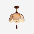 Givola Vintage Fabric Semi Flush Mount Ceiling Light