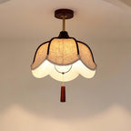Givola Vintage Fabric Semi Flush Mount Ceiling Light