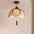 Givola Vintage Fabric Semi Flush Mount Ceiling Light