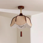 Givola Vintage Fabric Semi Flush Mount Ceiling Light