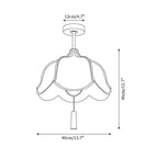 Givola Vintage Fabric Semi Flush Mount Ceiling Light
