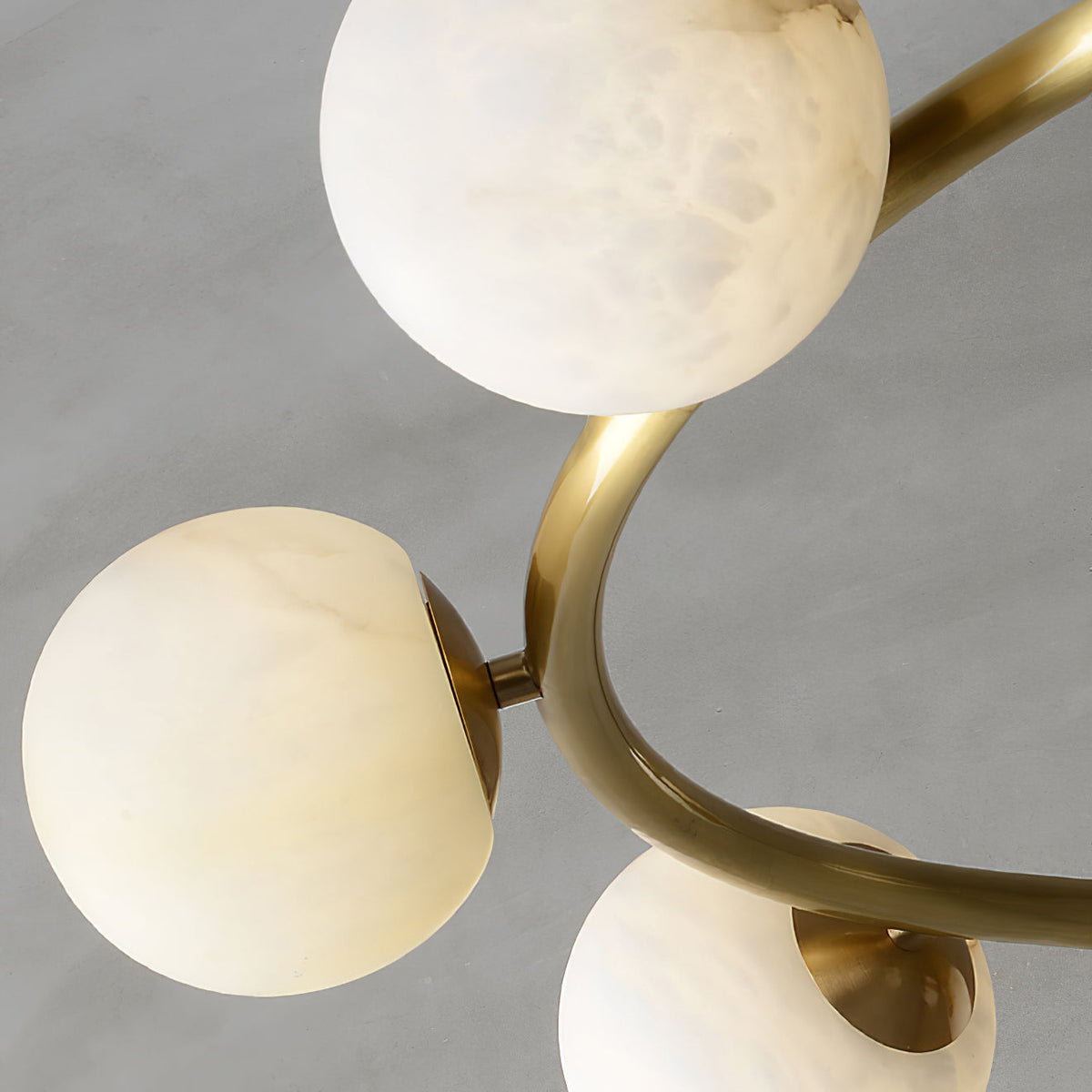 Helix Chandelier Alabaster Globe Halo