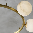 Helix Chandelier Alabaster Globe Halo