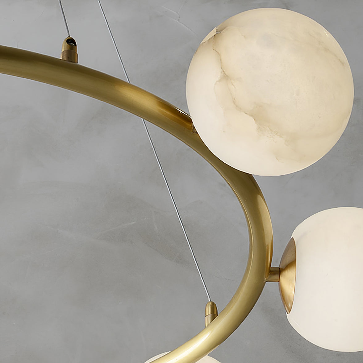 Helix Chandelier Alabaster Globe Halo
