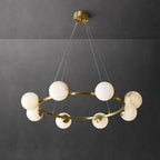 Helix Chandelier Alabaster Globe Halo