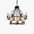 Lustra Chandelier Hemp Rope Industrial Round