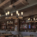 Lustra Chandelier Hemp Rope Industrial Round