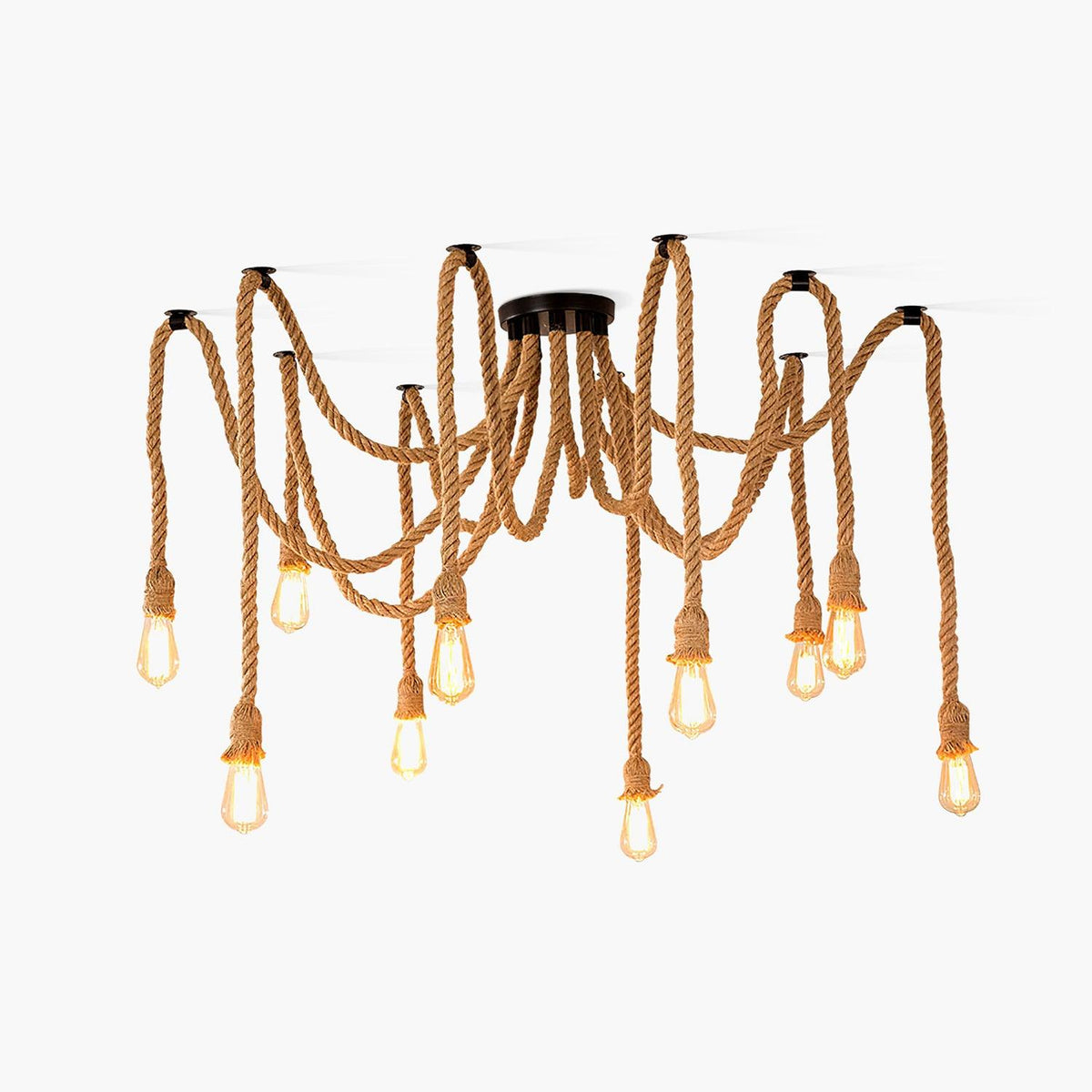 Lustra Chandelier Hemp Rope Industrial Retro