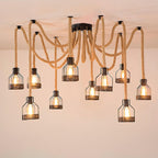 Lustra Chandelier Hemp Rope Industrial Retro