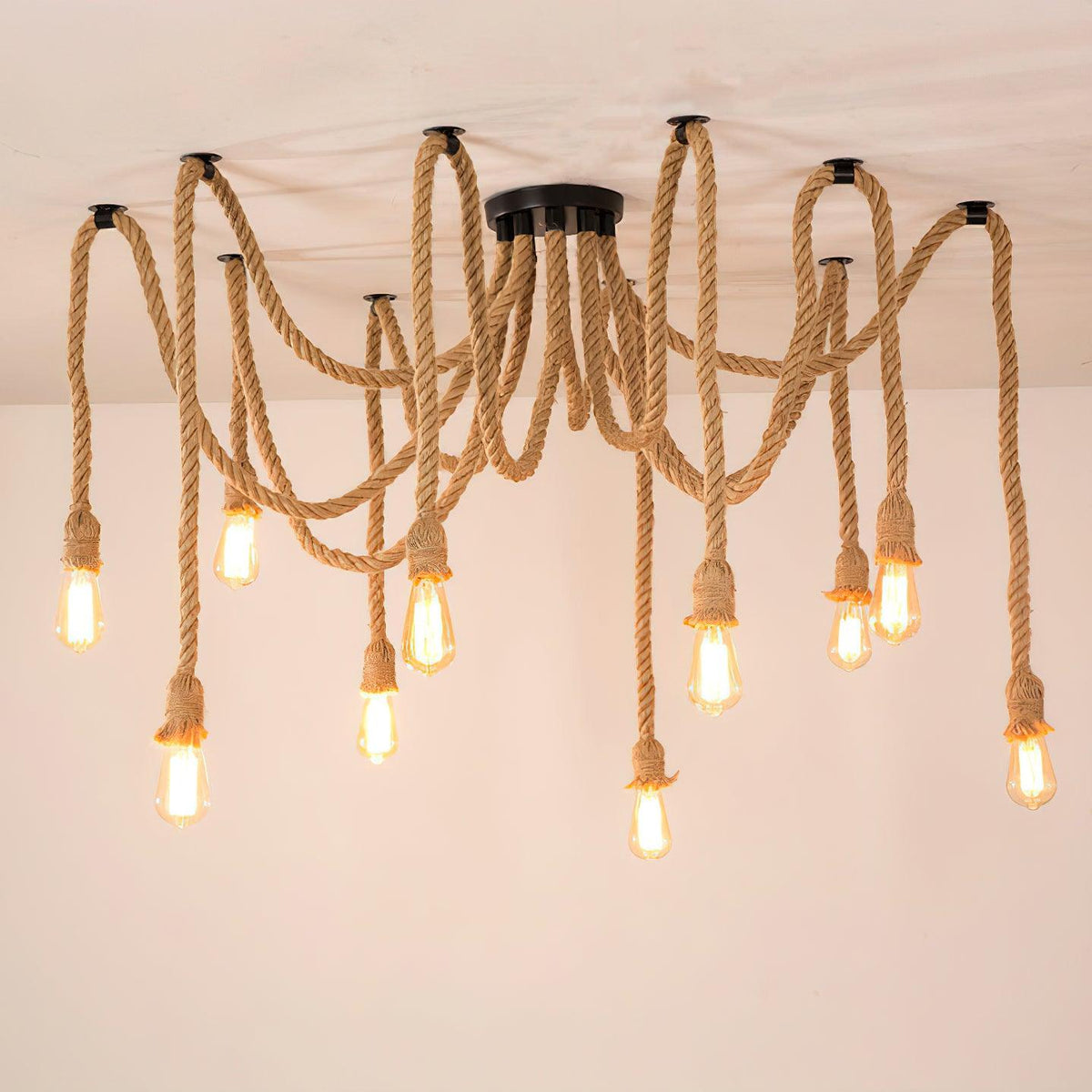 Lustra Chandelier Hemp Rope Industrial Retro