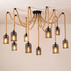Lustra Chandelier Hemp Rope Industrial Retro