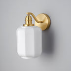 Henry Wall Lamp Plug In Brass Curved Frosted Glass