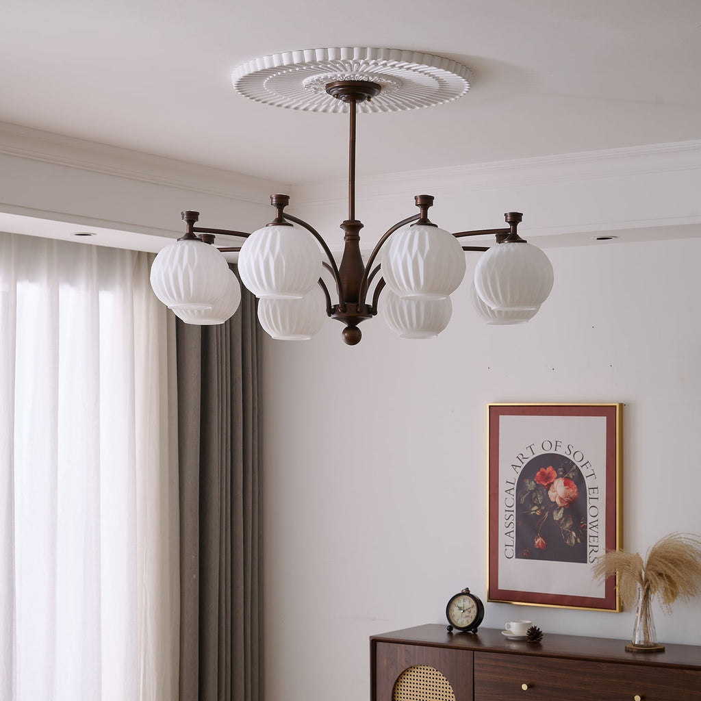 Aurora Chandelier Orb Frosted Vintage