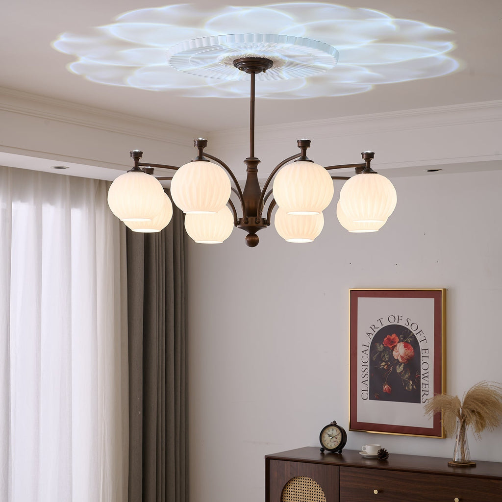 Aurora Chandelier Orb Frosted Vintage
