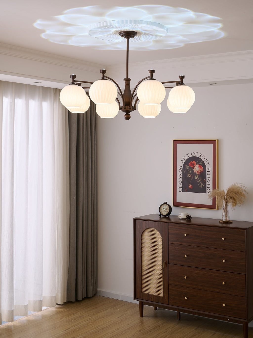Aurora Chandelier Orb Frosted Vintage