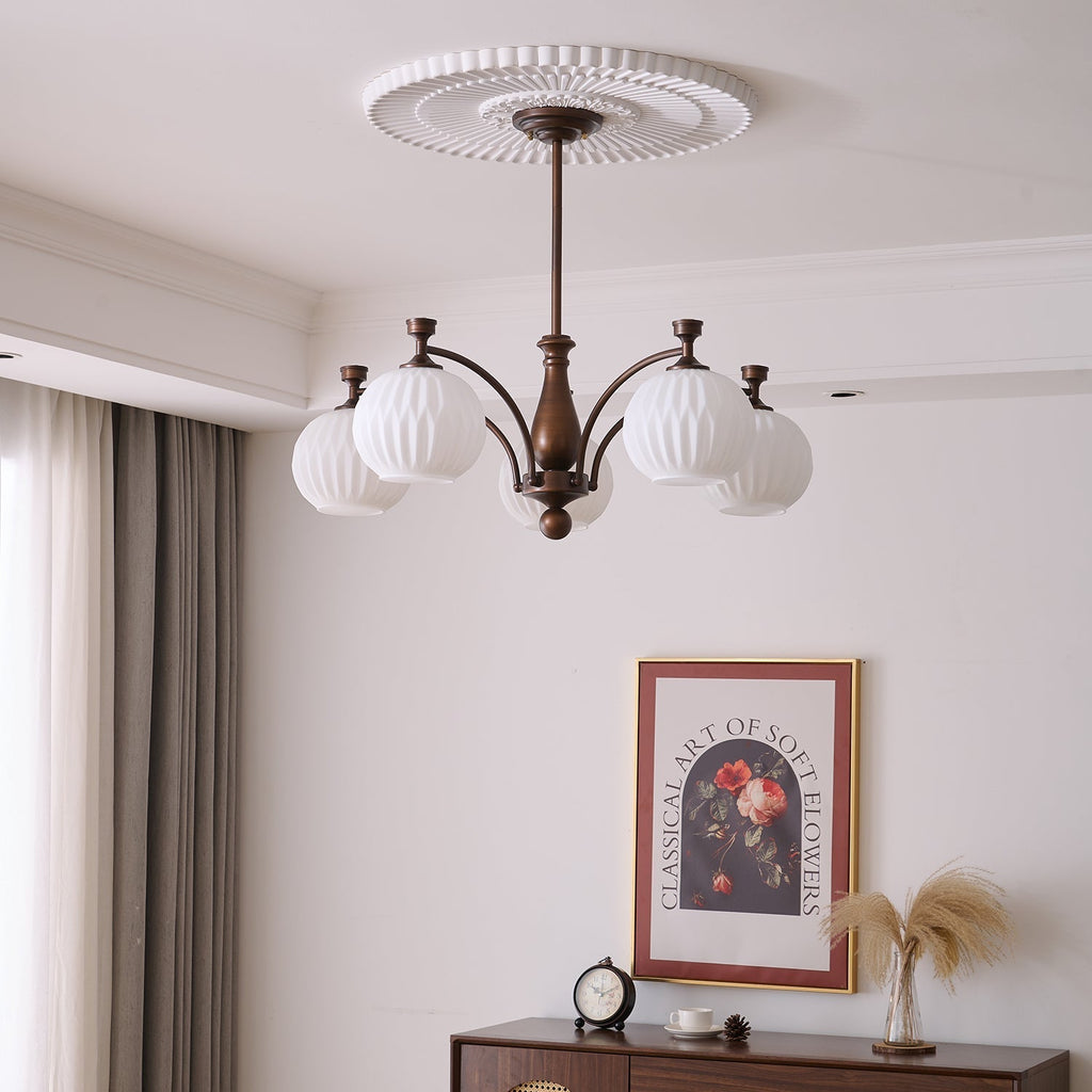 Aurora Chandelier Orb Frosted Vintage