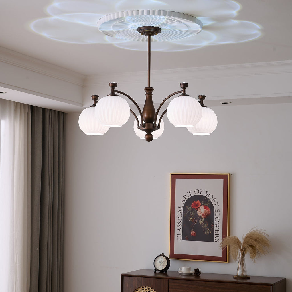 Aurora Chandelier Orb Frosted Vintage